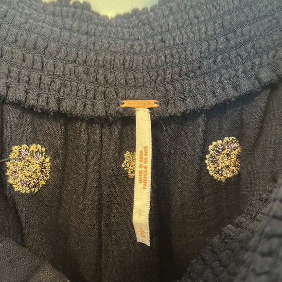 Free People Embroidered Off the Shoulder Top | Navy Size - Large - Picture 12 of 13